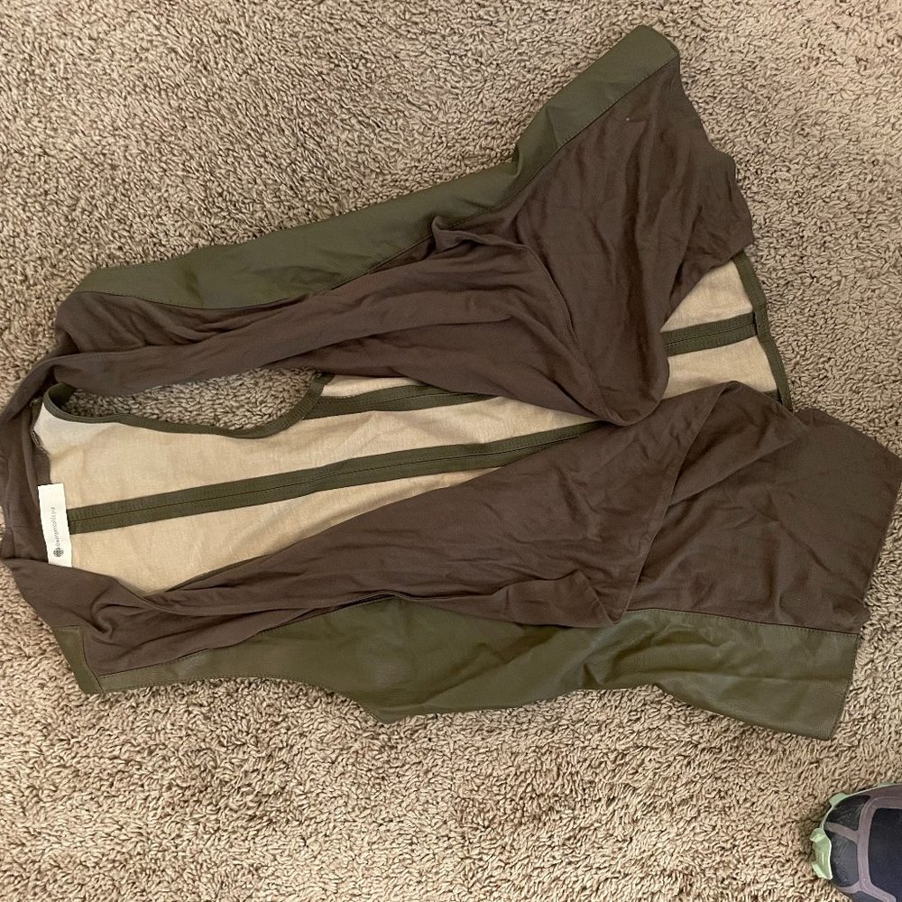 Impeccable Pig Olive Green Faux Leather Vest
